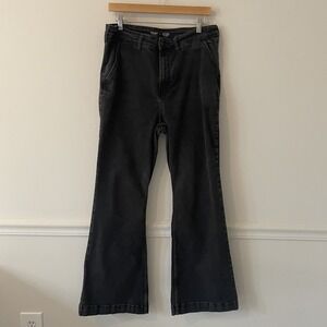 Old Navy Extra High Rise Flare Trouser Jeans Black Size 16 Stretch Casual Basic